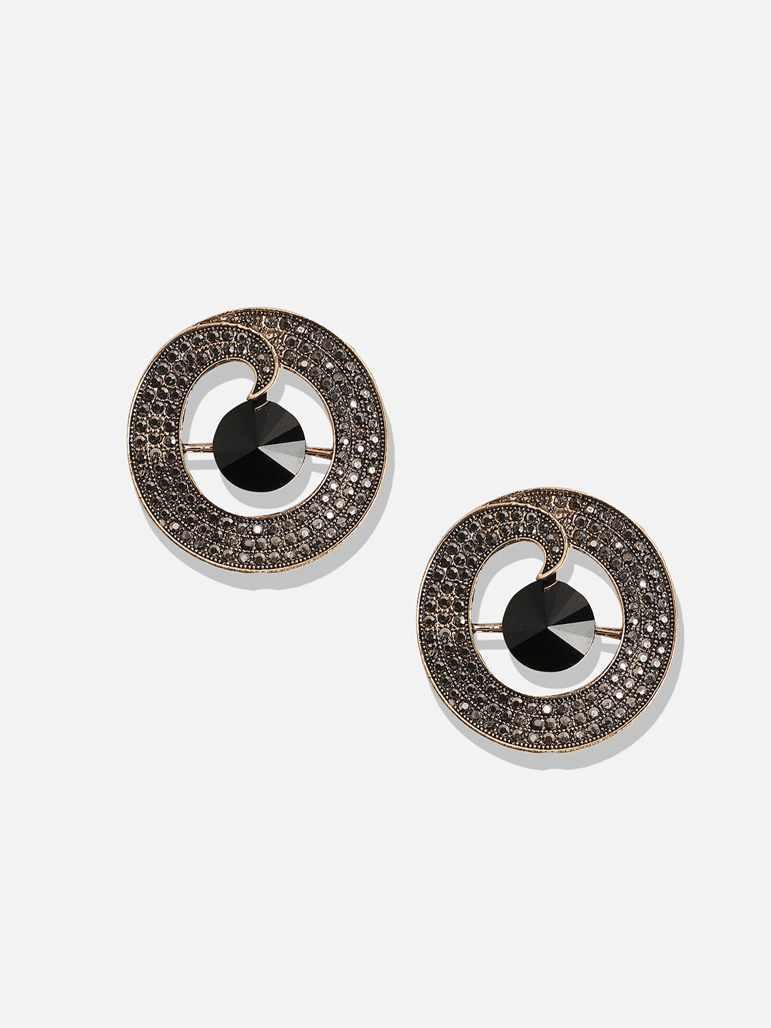 Gold-Plated Contemporary Studs Earrings