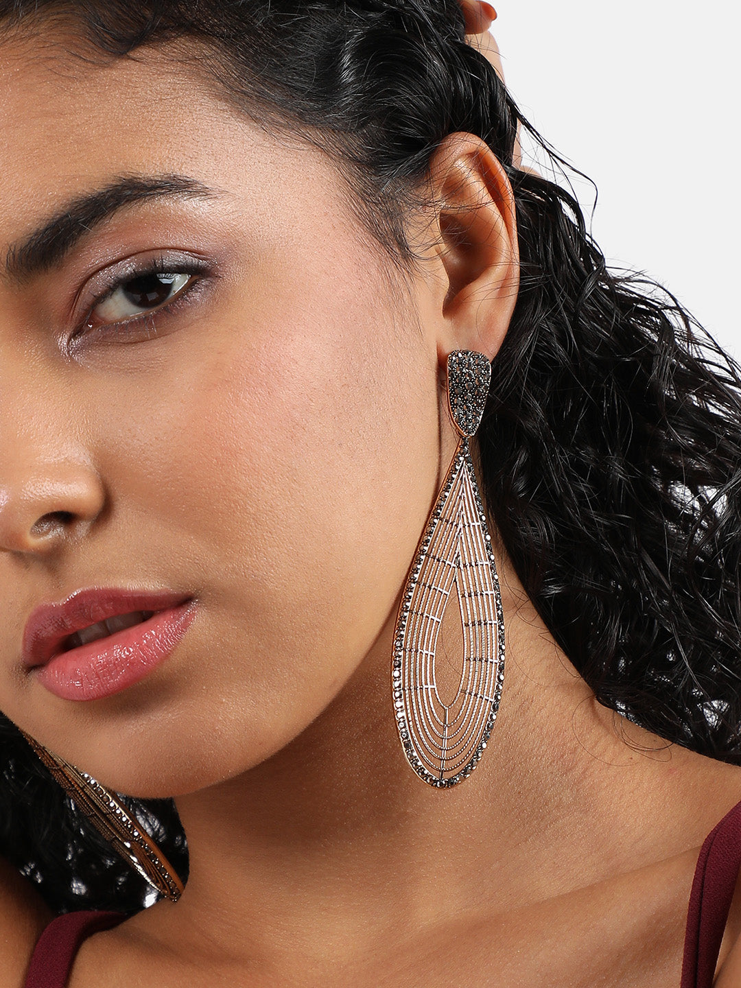 Silver-Plated Contemporary Hoop Earrings