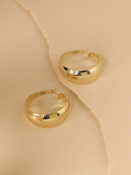 Gold-Plated Contemporary Hoop Earrings