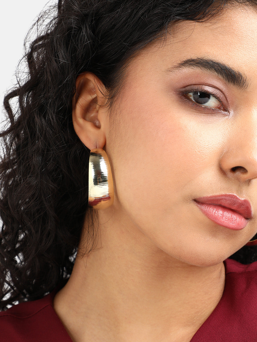 Gold-Plated Contemporary Hoop Earrings