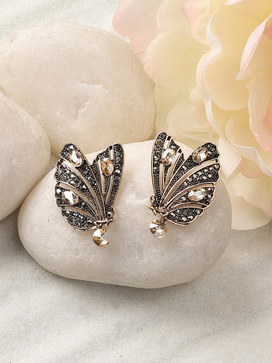 Gold-Plated Contemporary Stud Earrings