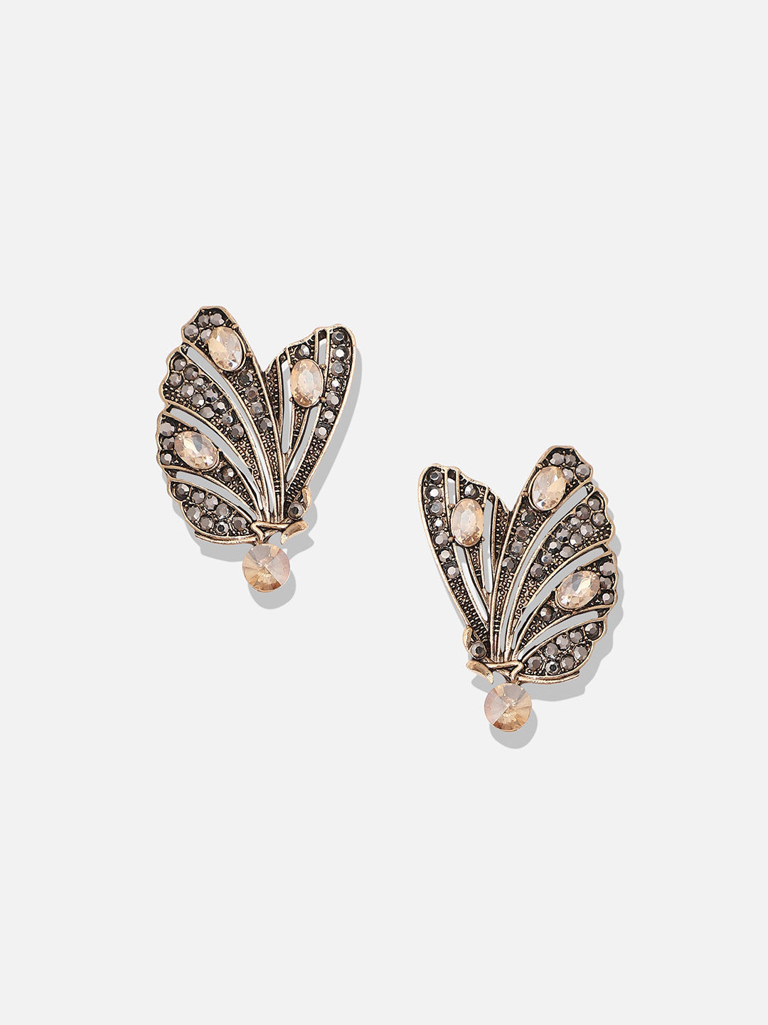 Gold-Plated Contemporary Stud Earrings