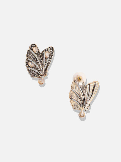 Gold-Plated Contemporary Stud Earrings