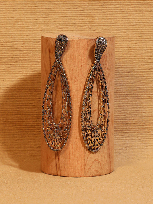 Gold-Plated Contemporary Drop Earrings