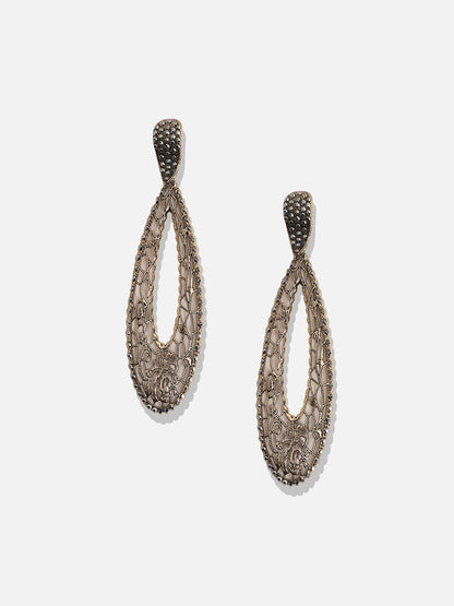 Gold-Plated Contemporary Drop Earrings