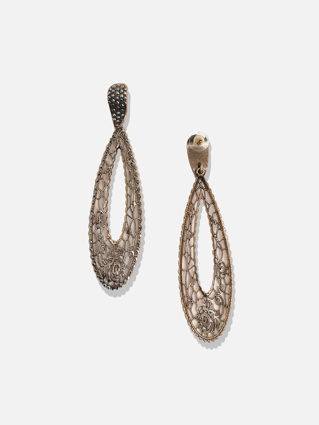 Gold-Plated Contemporary Drop Earrings