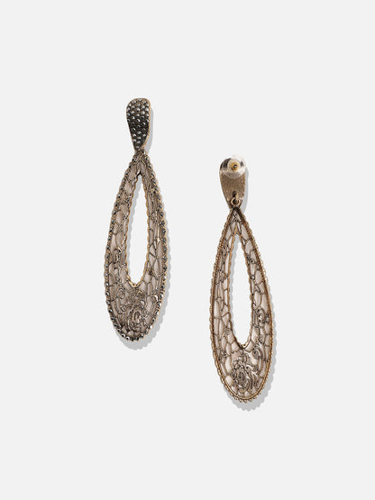 Gold-Plated Contemporary Drop Earrings