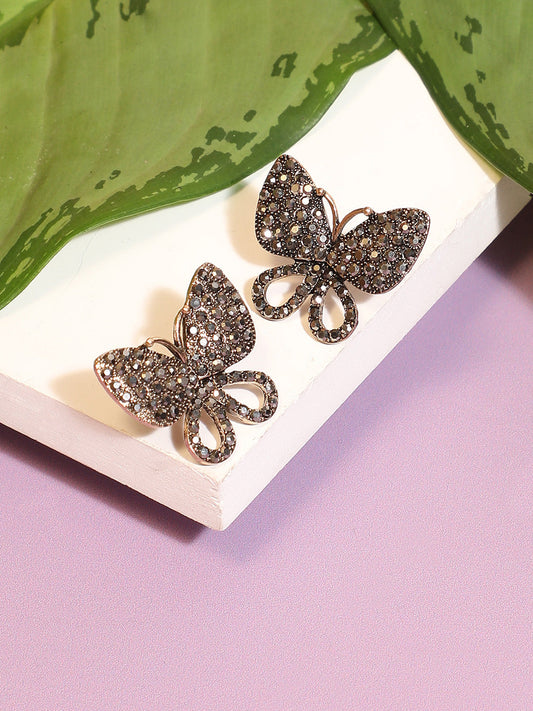 Silver-Plated Contemporary Studs Earrings