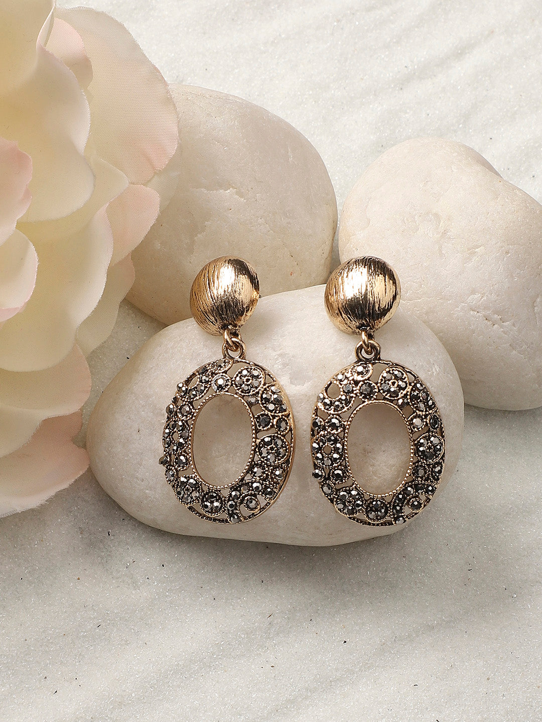Gold-Plated Contemporary Drop Earrings
