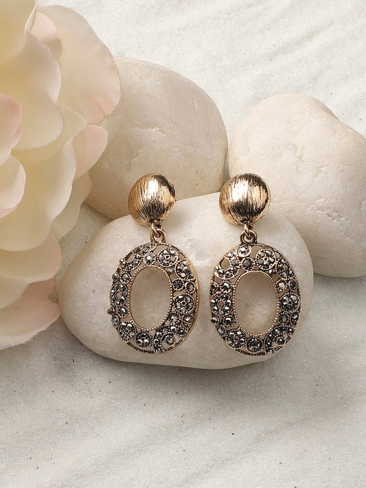 Gold-Plated Contemporary Drop Earrings