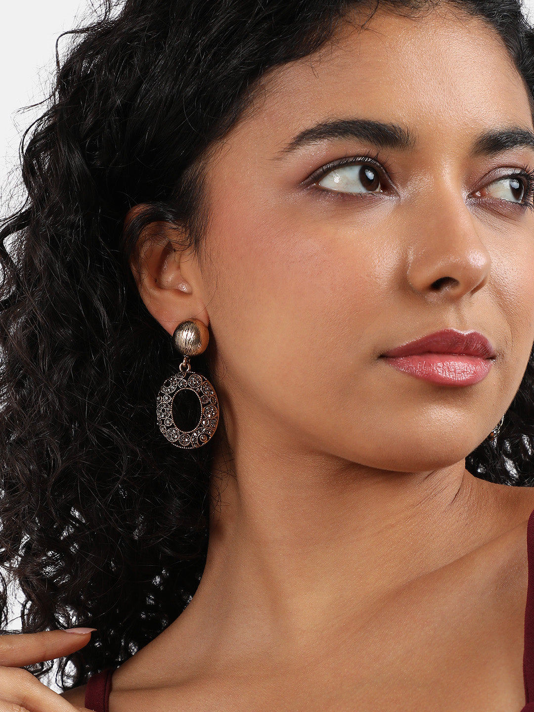 Gold-Plated Contemporary Drop Earrings