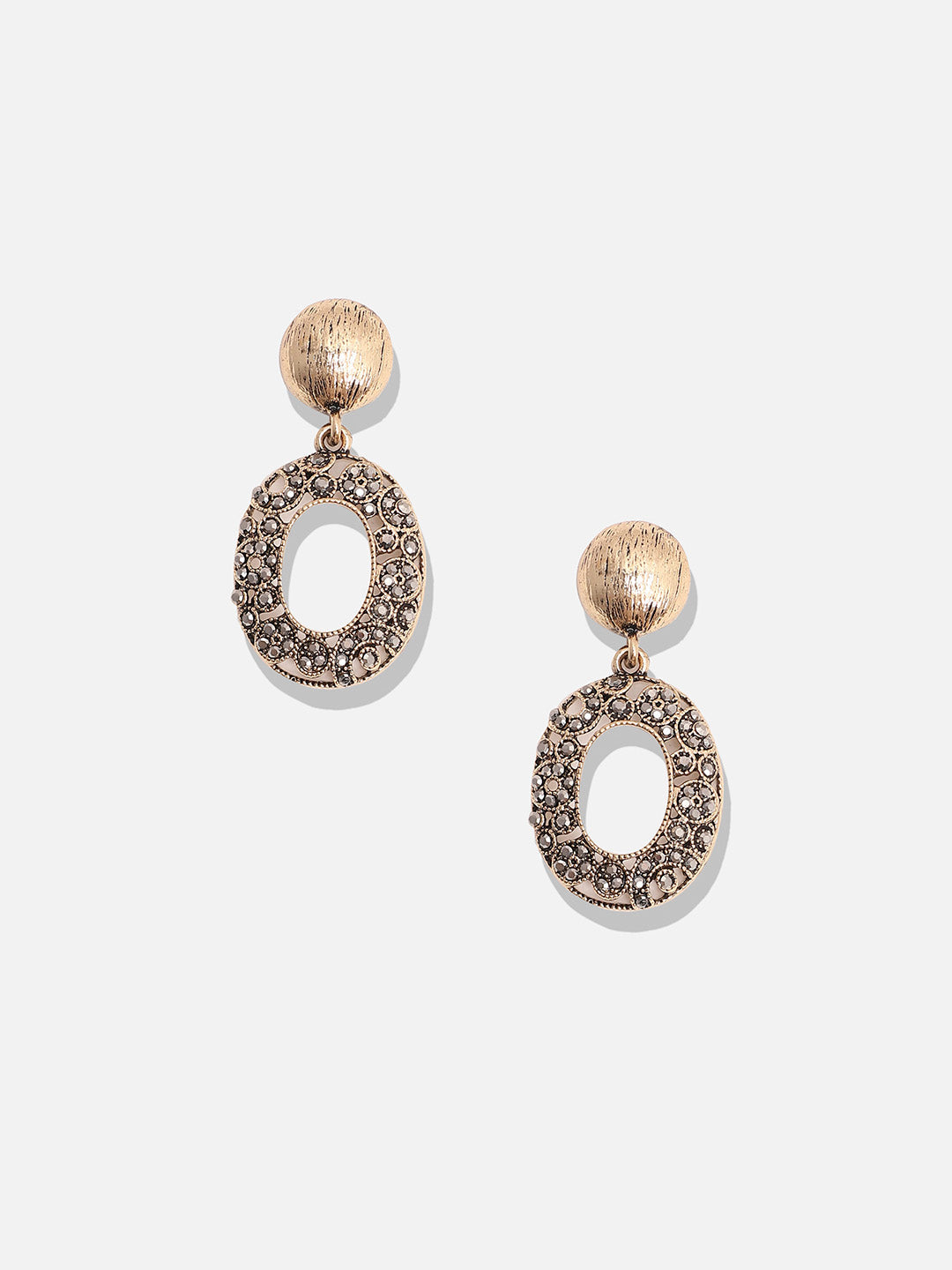 Gold-Plated Contemporary Drop Earrings