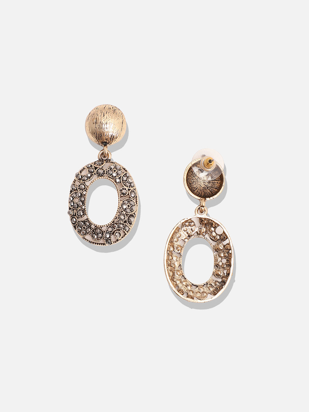 Gold-Plated Contemporary Drop Earrings