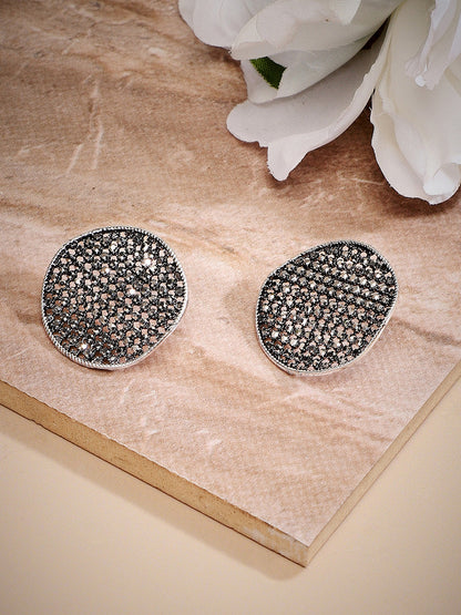 Silver-Plated Contemporary Studs Earrings