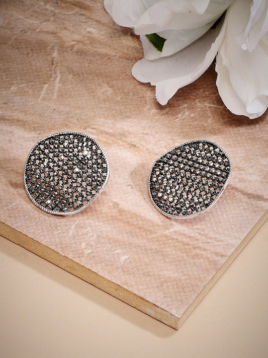 Silver-Plated Contemporary Studs Earrings