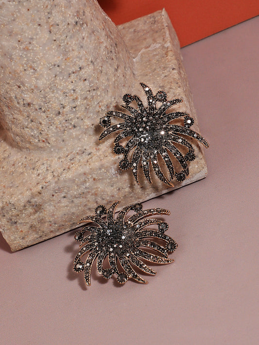 Contemporary Gold-Plated Stud Earrings
