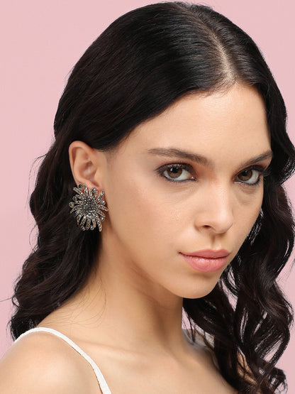 Contemporary Gold-Plated Stud Earrings