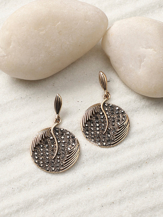 Gold-Plated Circular Drop Earrings
