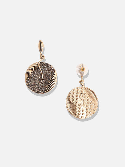Gold-Plated Circular Drop Earrings