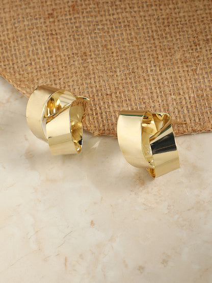 Gold-Plated Contemporary Studs Earrings