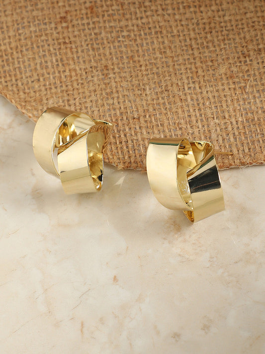 Gold-Plated Contemporary Studs Earrings
