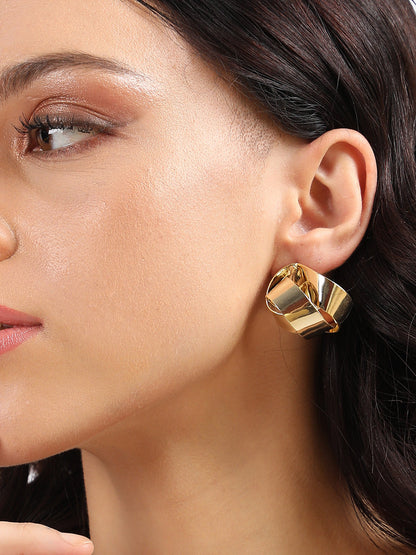 Gold-Plated Contemporary Studs Earrings