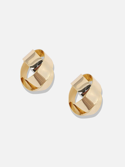 Gold-Plated Contemporary Studs Earrings