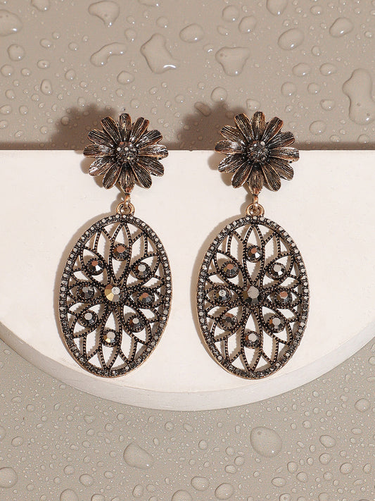 Gold-Plated Contemporary Drop Earrings