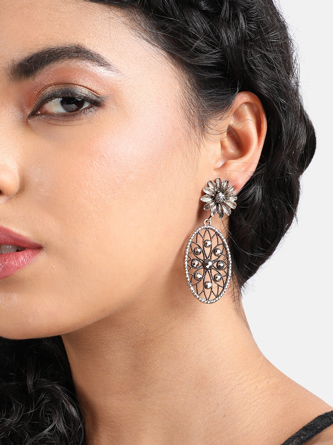 Gold-Plated Contemporary Drop Earrings