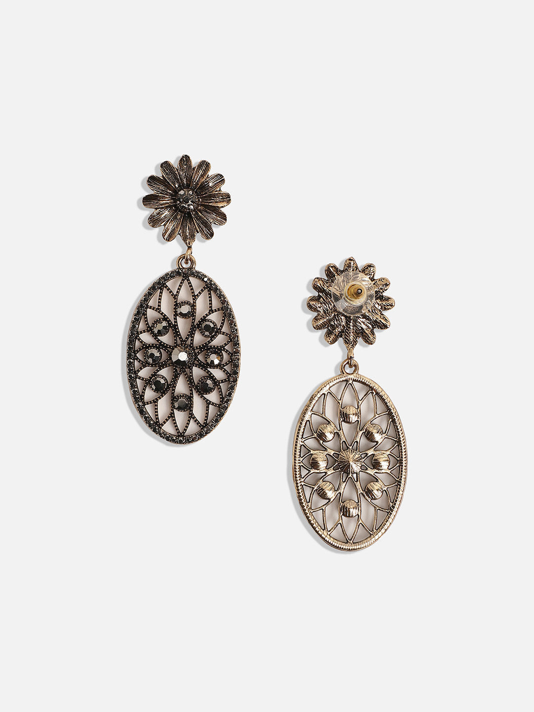 Gold-Plated Contemporary Drop Earrings