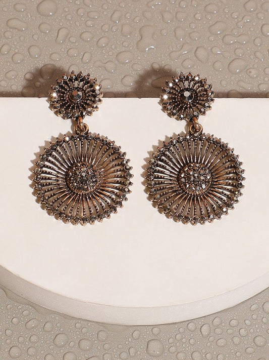 Gold Plated Contemporary Drop Earrings