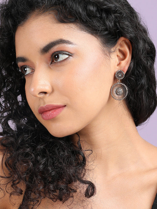 Gold Plated Contemporary Drop Earrings