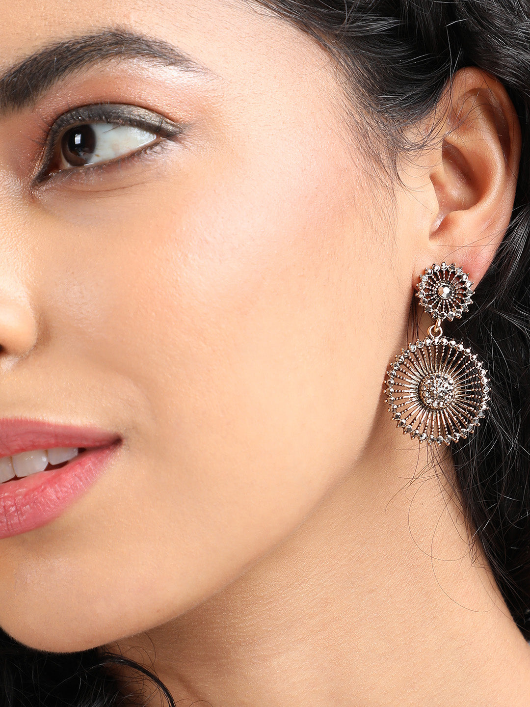 Gold Plated Contemporary Drop Earrings