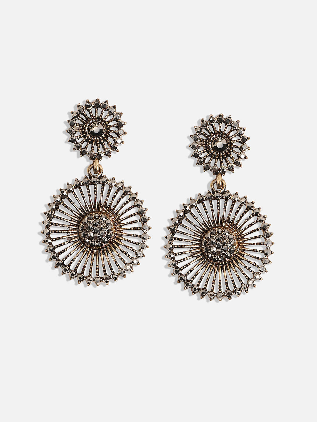 Gold Plated Contemporary Drop Earrings