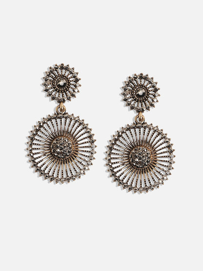 Gold Plated Contemporary Drop Earrings