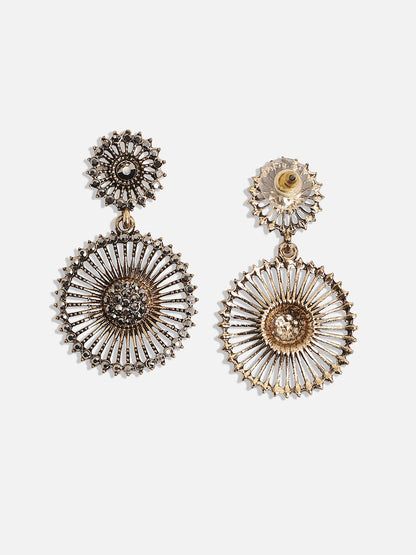 Gold Plated Contemporary Drop Earrings