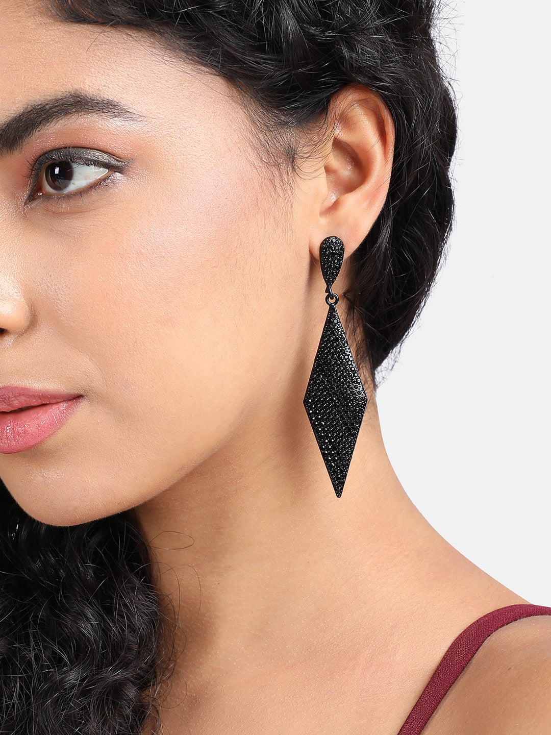 Stone Studded Drop Earrings