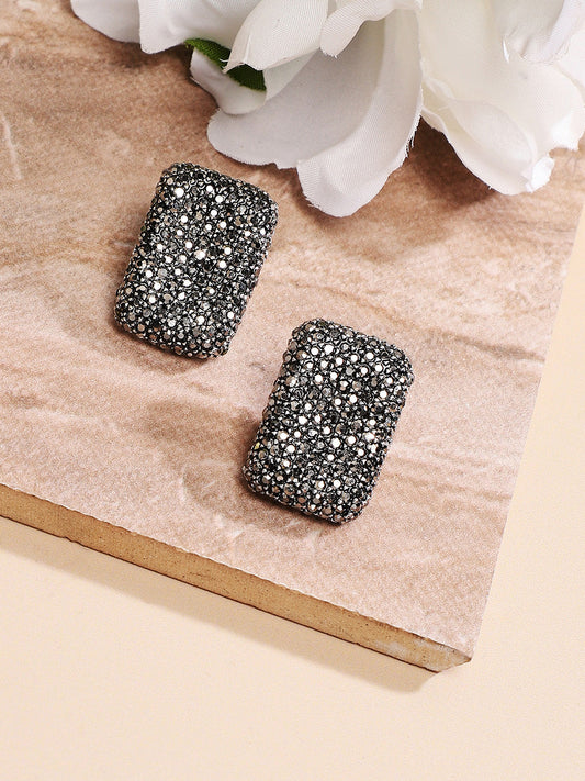 Silver-Plated Contemporary Stud Earrings