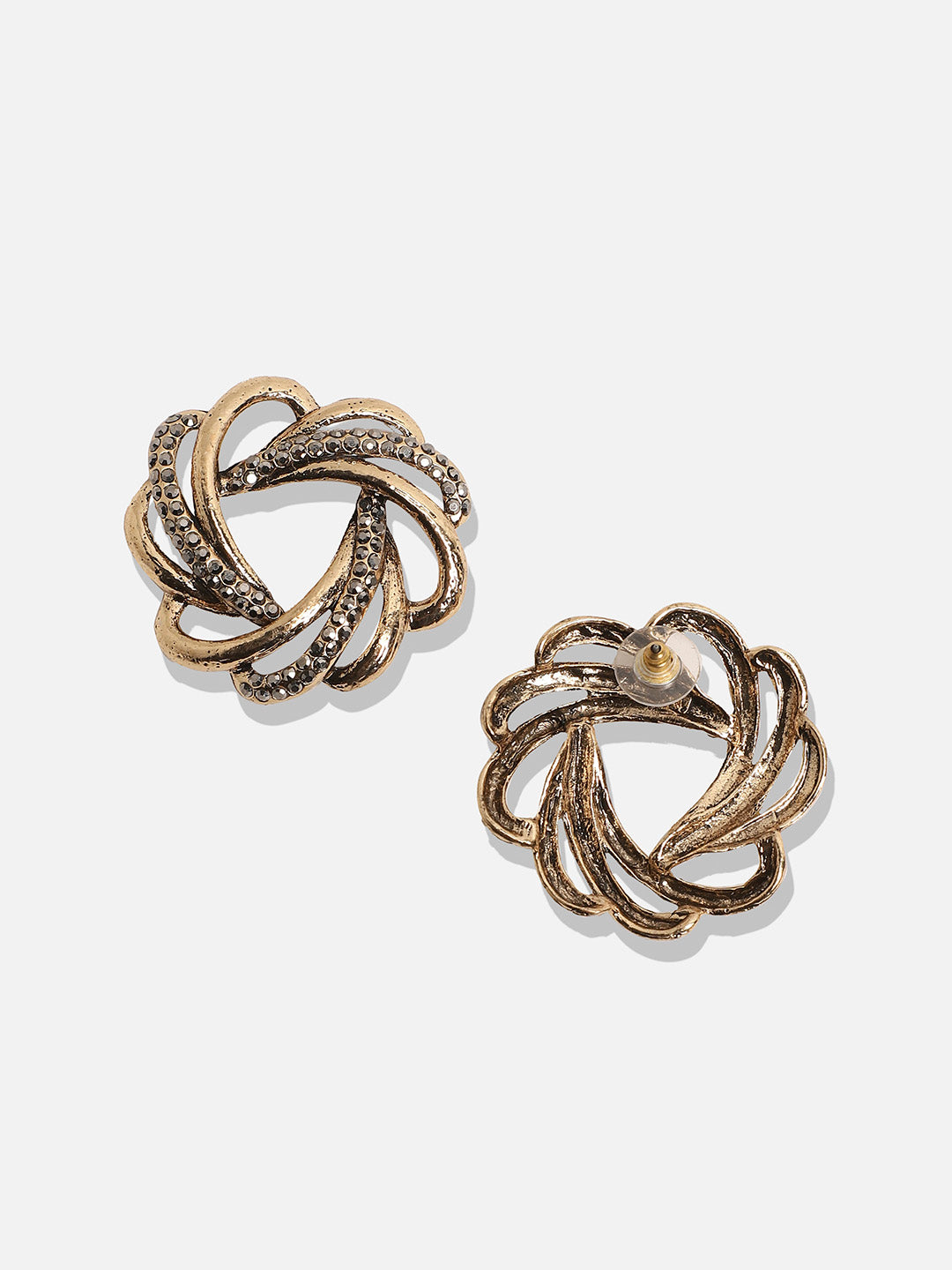 Gold-Plated Contemporary Studs Earrings