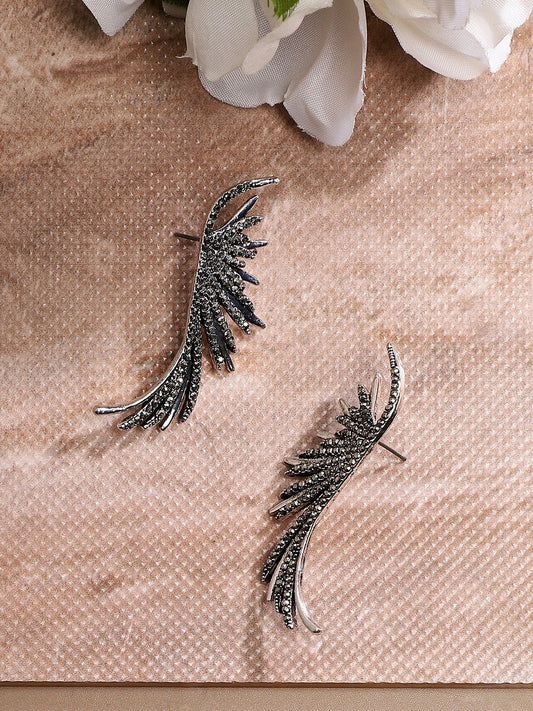 Silver-Plated Contemporary Drop Earrings