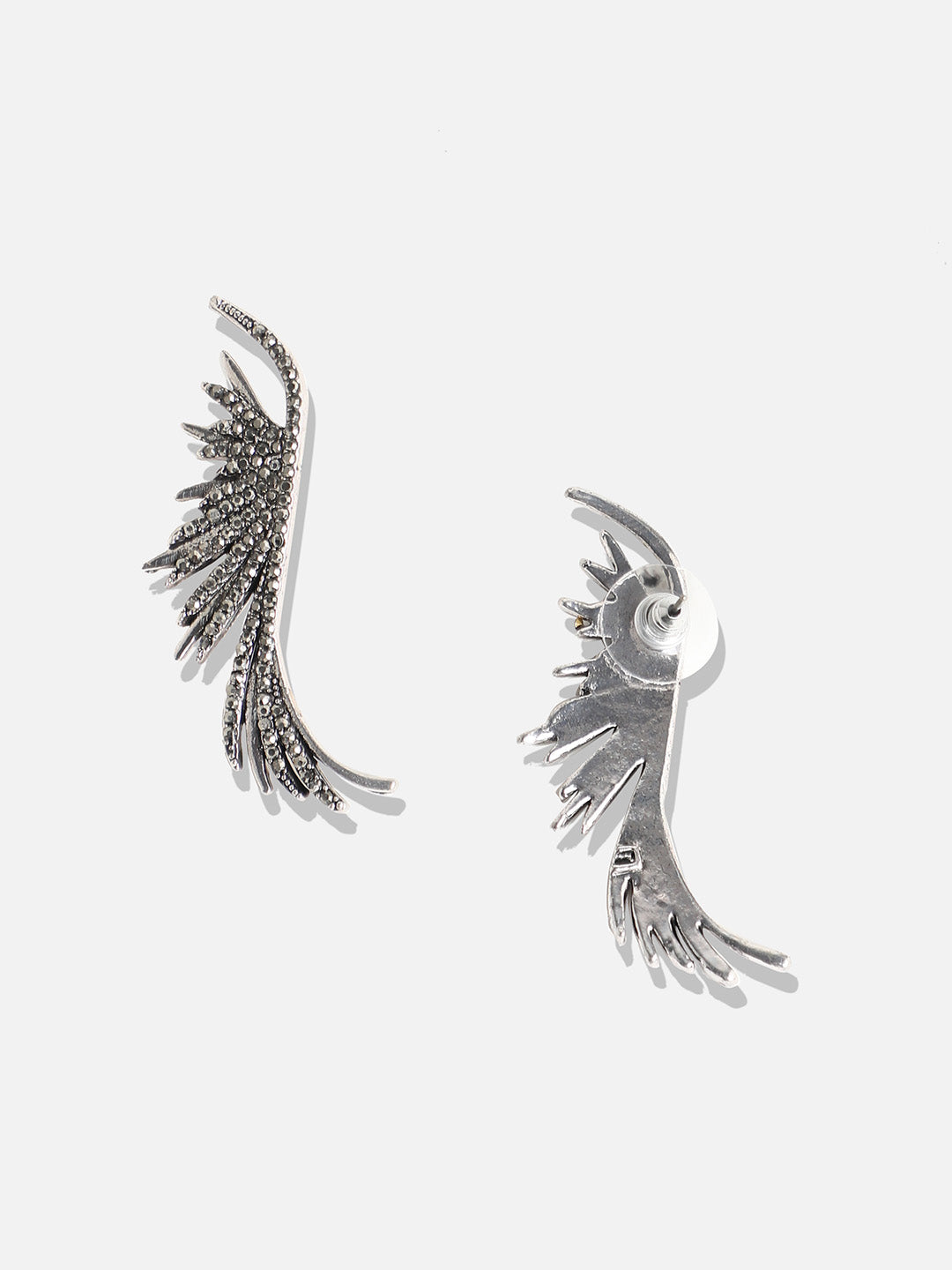 Silver-Plated Contemporary Drop Earrings