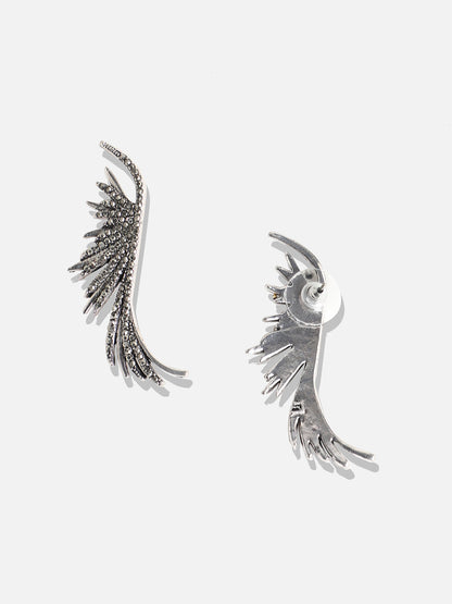 Silver-Plated Contemporary Drop Earrings