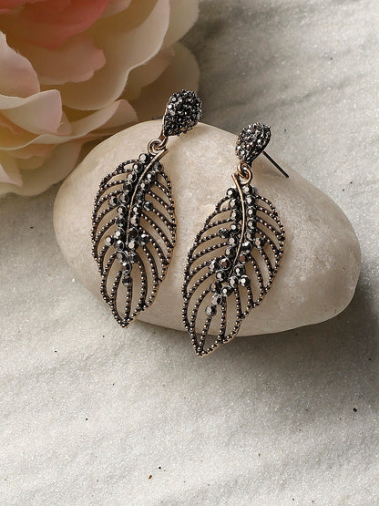 Silver-Plated Contemporary Drop Earrings