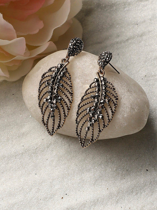 Silver-Plated Contemporary Drop Earrings