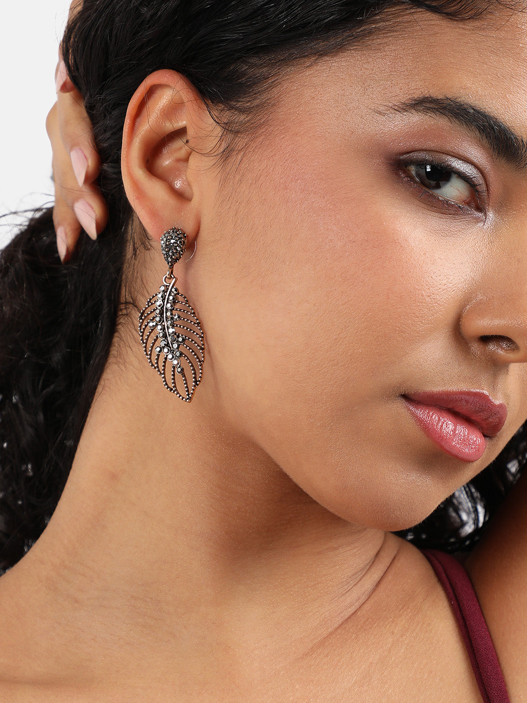 Silver-Plated Contemporary Drop Earrings