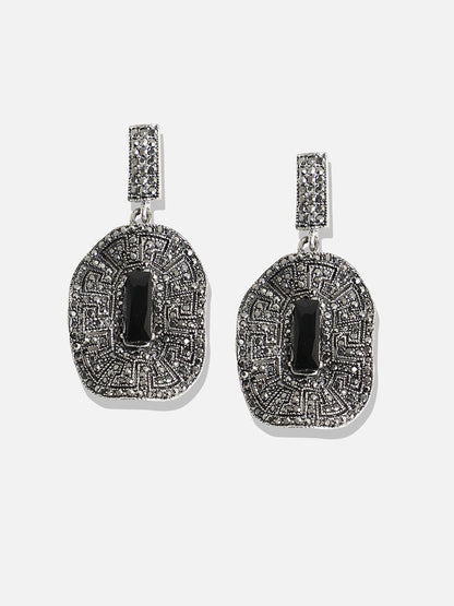 Silver-Plated Contemporary Drop Earrings