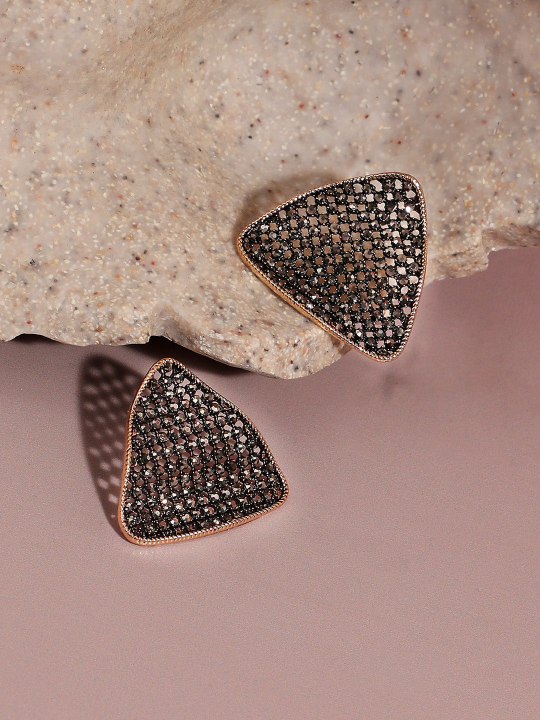Gold-Plated Contemporary Studs Earrings