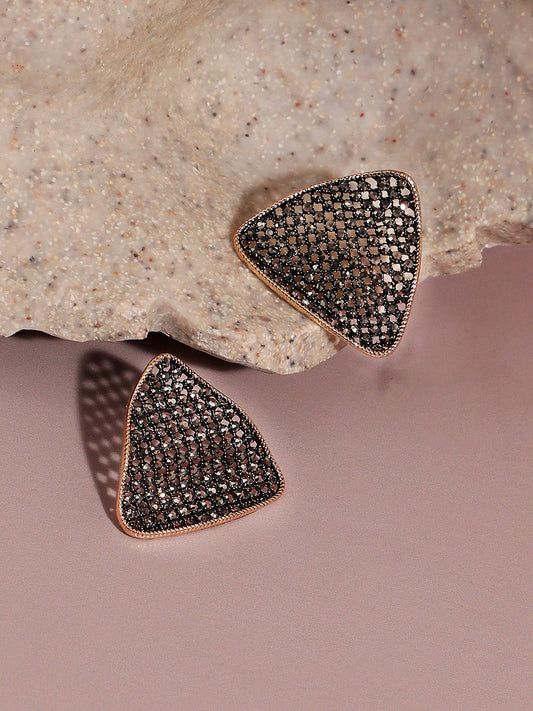 Gold-Plated Contemporary Studs Earrings