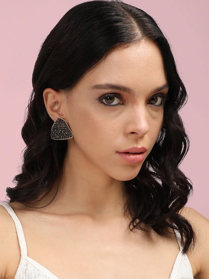 Gold-Plated Contemporary Studs Earrings