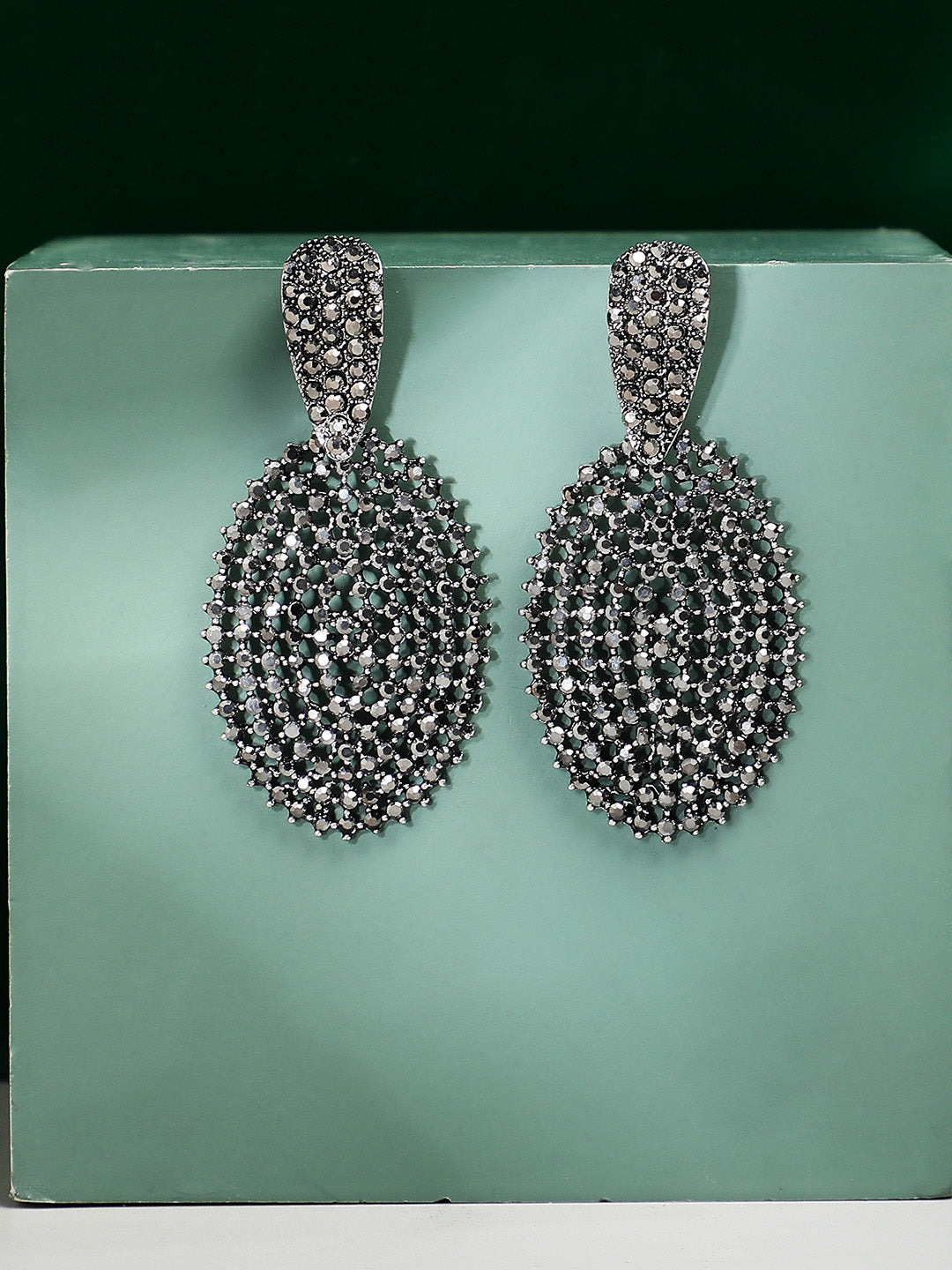 Silver-Plated Contemporary Drop Earrings